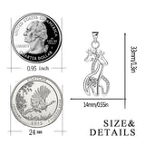 S925 Sterling Silver Creative Love Giraffe Micro-Set Pendant Necklace Female Jewelry Cross-Border Exclusive