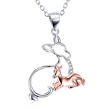 Lovely Deer 925 Silver Sterling Pendant Necklace