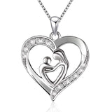 S925 Sterling Silver Love Mother's Love Micro-Inlay Necklace Female Mother's Day Gift Cross-Border Exclusive