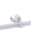 925 Sterling Silver Exquisite Cross  Clips Earrings Precious Jewelry For Women
