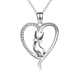 Cat heart necklace heart necklace love pendant necklace with great price