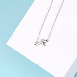 Fashion Handmade Sterling Silver Cross Pendant Necklace Silver Sterling