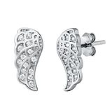 Silver  Angel Wings Stud Earrings