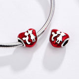 S925 sterling silver Oxidized  Epoxy Lovers Charms For Valentine's Day