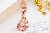 Angel's Wing Zircon Necklace Rose Gold Piating Temperament Small Fresh Silver Necklace