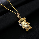 lovely Little panda Pearl Zircon Pendant animal  Jewelry  Exquisite S925 Sterling Silver for girl