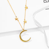 Gold Plating Moon Children Birthday Gift Star Moon Necklace