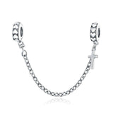 925 Sterling Silver Beautiful Cross Safety Chain for DIY Bracelets Style Precious Jewelry For Women