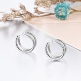 Clip Earrings Silver Wire Open Man an Woman Earrings Jewelry Design