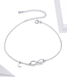 925 Sterling Silver Infinity Anklet Bracelet Fashion Jewelry For Women