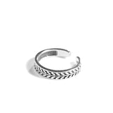 925 Sterling Silver Ring Leaves Ring Trend Vintage Pattern Opening
