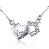 Love Mother Silver Zirconia Gemstone Necklace Small Cute Charms