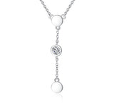 S925 sterling silver Three circle cubic zircon pendant clavicle necklace for women