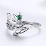 S925 Sterling Silver Mori Spirit Ring White Gold Plated Cubic Zirconia Ring