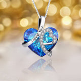 S925 Sterling Silver Creative Micro-Inlaid Austrian Element Crystal Love Pendant Necklace Jewelry Cross-Border Exclusive