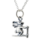 Cute Daily Animal Silver Rabbit Pendant Necklace