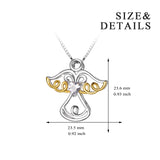 Yellow Gold and Rhodium Plating Angle Necklace Mother Birthday Necklace