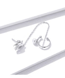 925 Sterling Silver Cute Swallow Clip Earrings Precious Jewelry For Women