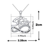 S925 Sterling Silver Creative Personality Sister Sister Necklace Female Pendant Clavicle Chain Jewelry Cross-Border Exclusive