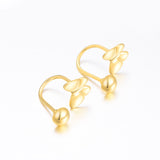 18K Gold Butterfly Stud Earrings With Screw Backings