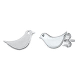 Silver Little Bird Stud Earrings	