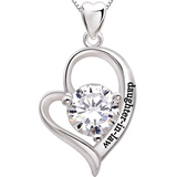 Silver Heart Cubic Zirconia Pendant Necklace
