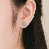 925 Sterling Silver Faith Fatima Hand Stud Earrings for Women Original Gothic Earrings Jewelry