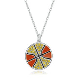 925 Sterling Silver Beautiful Basketball Pendant Necklace Fashion Jewelry For Gift