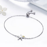 S925 Sterling Silver White Gold Plated Starfish Fairy Bracelet