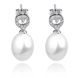 Fine Superior Silver Earrings Pearl Mounting Design Jewelry