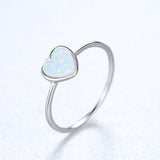Heart Opal Ring Wholesale 925 Sterling Silver Synthetic Opal Jewelry