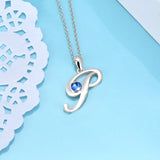 Trendy Rhodium Plating Necklace Pendant Letter Delicate P Necklace for Women
