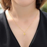 18K Gold Sleek Minimalist Crystal Solid Triangle Geometric Necklace