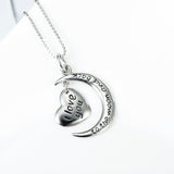 I Love You Moon And Star Necklace For Lovers Wholesale 925 Sterling Silver Jewelry