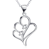Cubic Zirconia Heart Shaped Necklace Factory 925 Sterling Silver Jewelry For Gifts