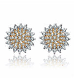 Sun Flower Mirco Pave Crystal Stud Earrings