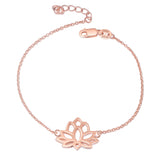 Lotus Rose Gold Plating Bracelet Jewelry Water Lily Fashionable Bracelet