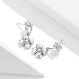 925 Sterling Silver Fortunate Clover Stud Earrings Fashion Jewelry For Women