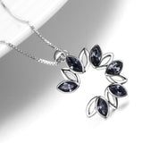 925 Sterling Silver Black And White Gemstone Pendant Necklace Wholesale