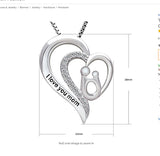 S925 Sterling Silver Simple Micro-Inlaid Love Mother'S Day Necklace Female Jewelry Cross-Border Exclusive