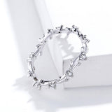 S925 sterling silver Mori couple ring white gold plated zircon ring