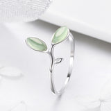 S925 Sterling Silver Hope Ring White Gold Plated Synthetic Opal Ring