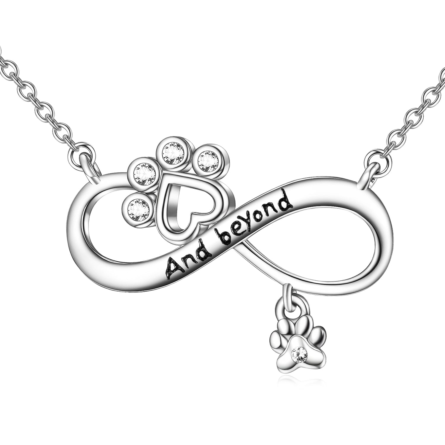 Cute Dog And Cat Paw Necklace Number Eight Infinity Love Necklace