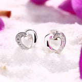 S925 Sterling Silver Korean Version Of The Simple Micro-Inlaid Love Earrings Jewelry Cross-Border Exclusive
