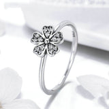 Fashion Elegant Authentic 925 Sterling Silver Dazzling Flower Ring Engagement And Wedding Jewelry