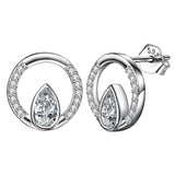 S925 Sterling Silver Creative Micro-Inlaid Round Earrings Jewelry Cross-Border Exclusive