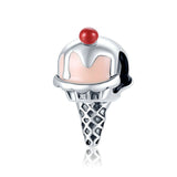 925 Sterling Silver Summer Ice-Cream Cone Charm For DIY Bracelet Precious Jewelry For Women