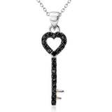 Heart Key Shaped Necklace Factory 925 Sterling Silver Necklace For Woman