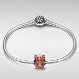Christmas Charms Gifts Steller 925 Sterling Silver Red Birthstone Charms Bead for Bracelet, Gifts for Her
