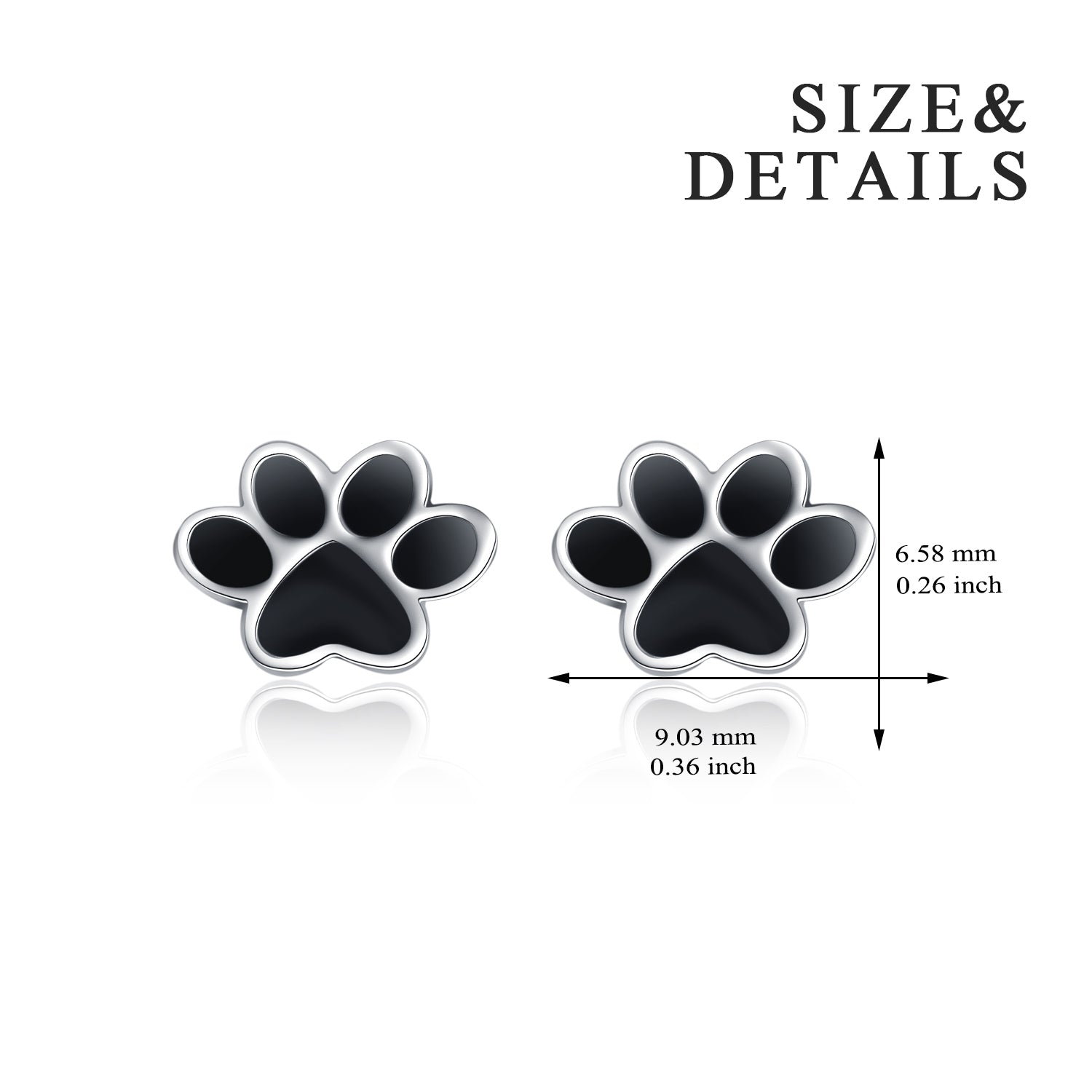 Dog Claw Earring Black Paw Silver Design Wholesale Best Quality